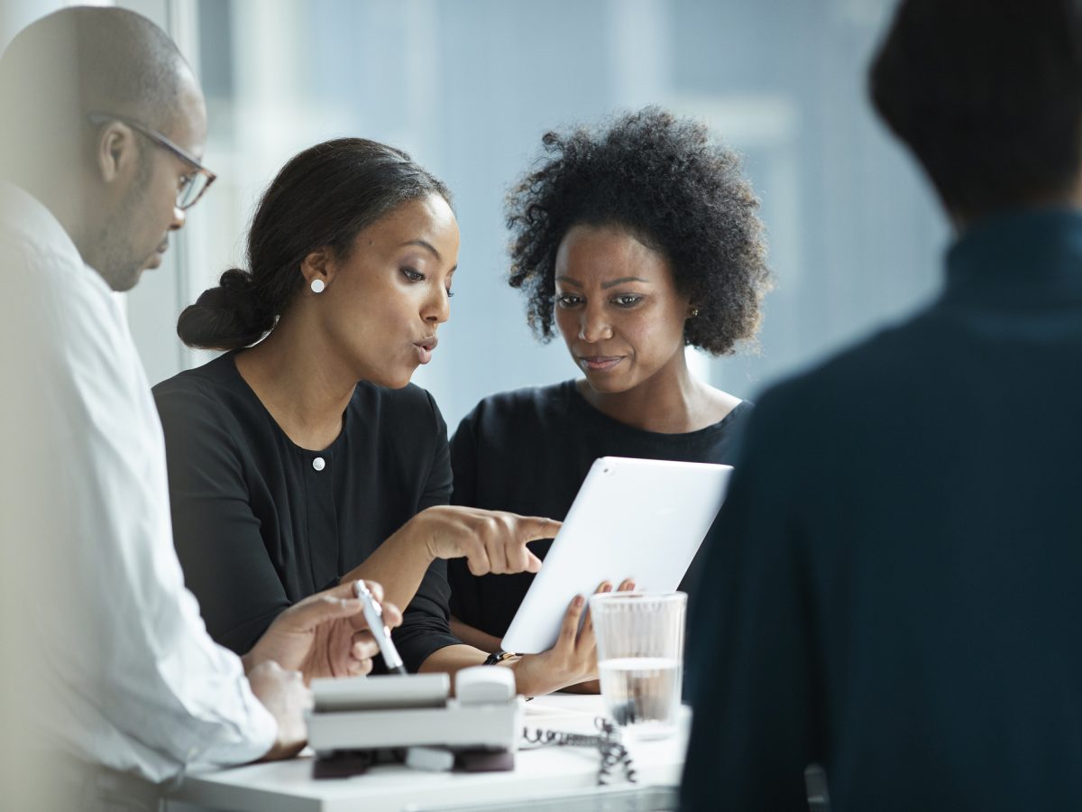 Business people working in high-end modern office